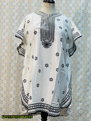Kaftan Style Stitched Linen Frock